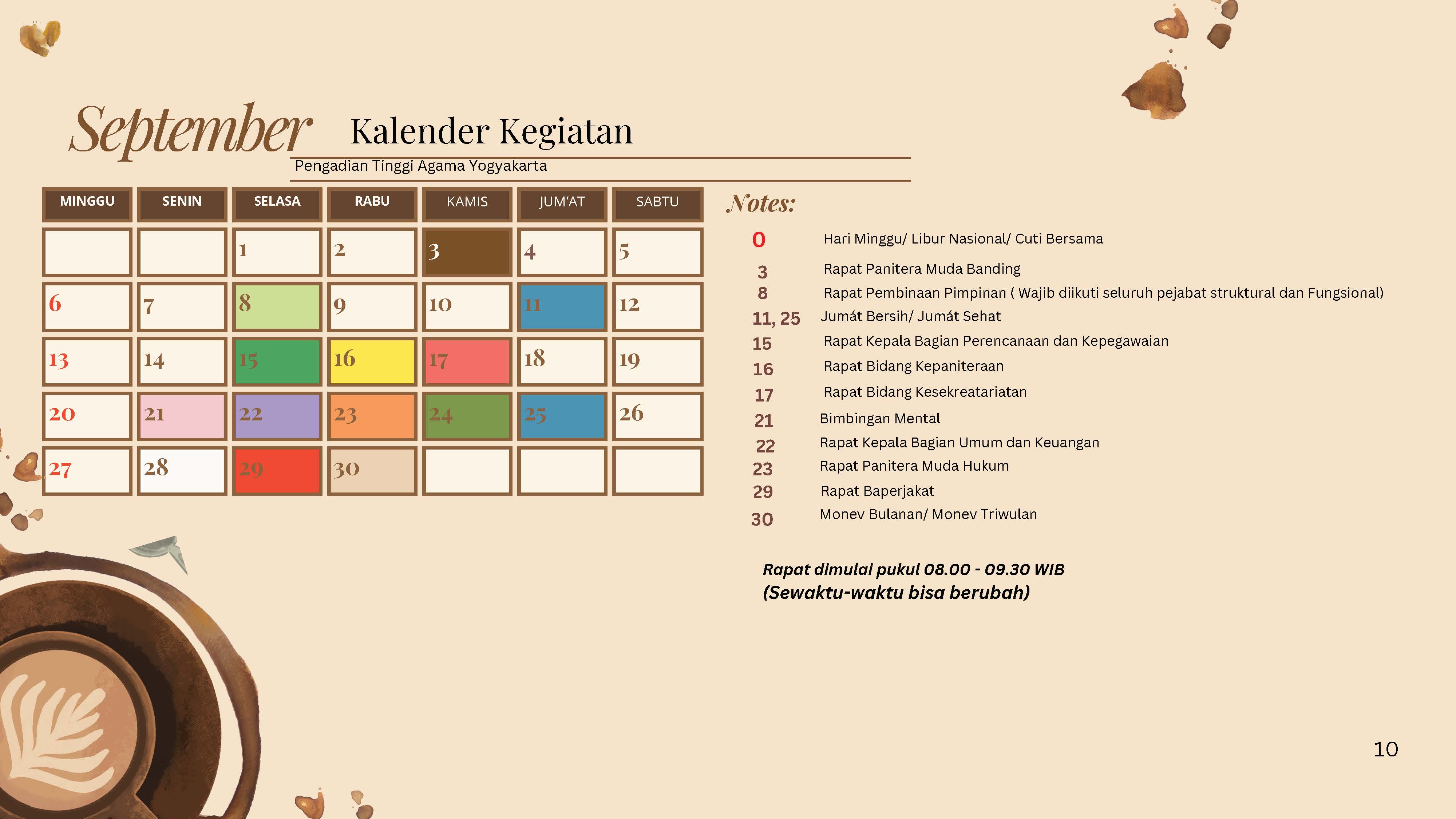 Kalender Kegiatan Bulan September 2026
