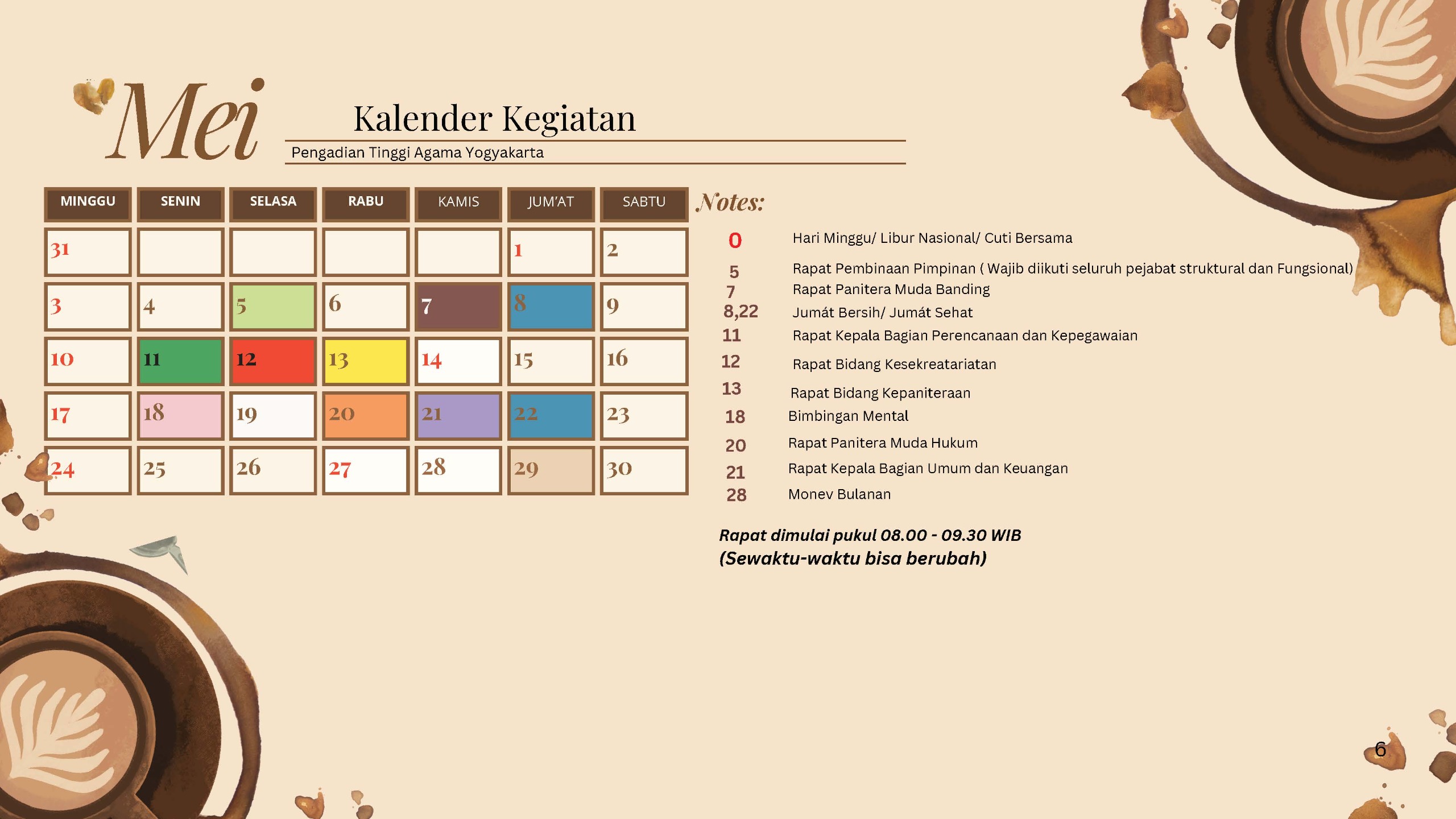Kalender Kegiatan Bulan Mei 2026